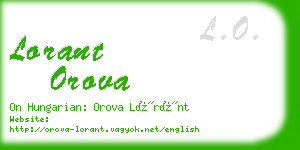 lorant orova business card